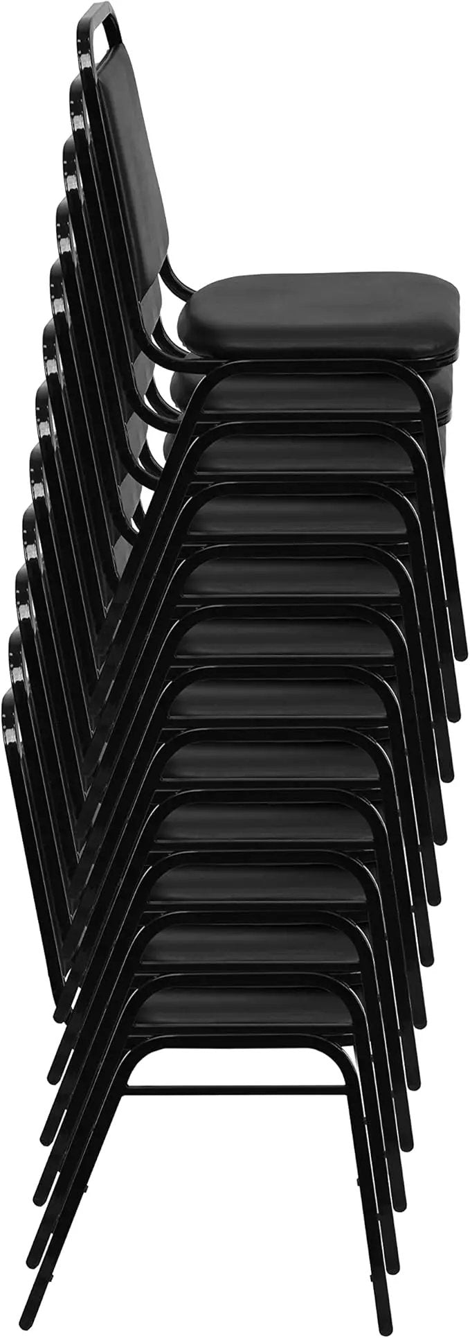 EMMA + OLIVER Trapezoidal Back Vinyl Stackable Banquet Chair, Multipurpose Stacking Chair with Padded Seat and Back, Brown/Copper by GreenHaven Gardens