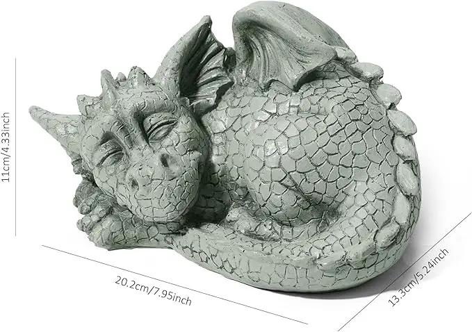 Sleeping Dragon Garden Outdoor Statue Adorable Mythical Creature Baby Sleeping Dragon by GreenHaven Gardens