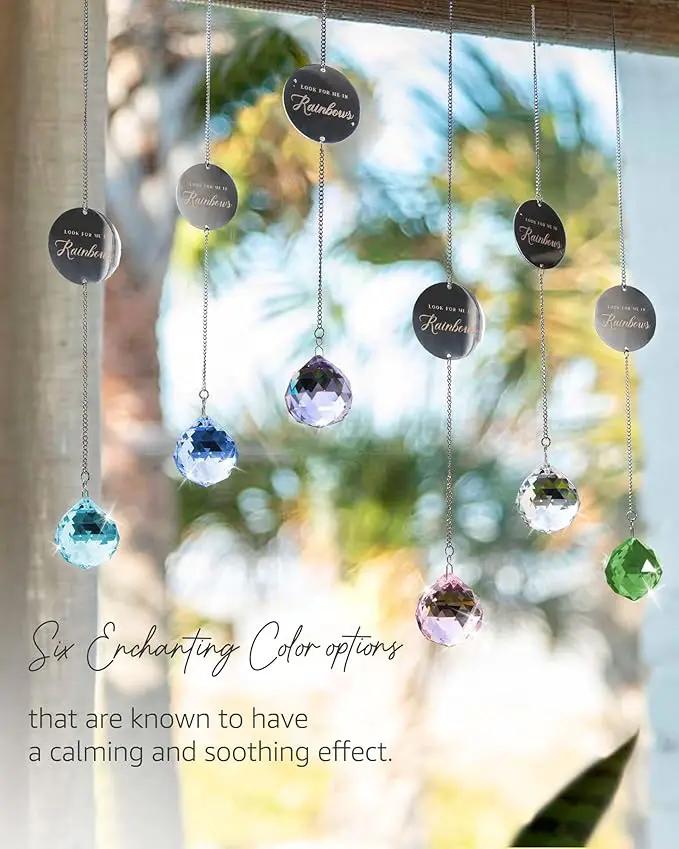 Memorial Gifts for Loss of Loved One, Unique Sympathy Idea, Purple Crystal Ball Grief Suncatcher, Rainbow Bereavement Box for Mom Dad Husband Son Daughter by GreenHaven Gardens
