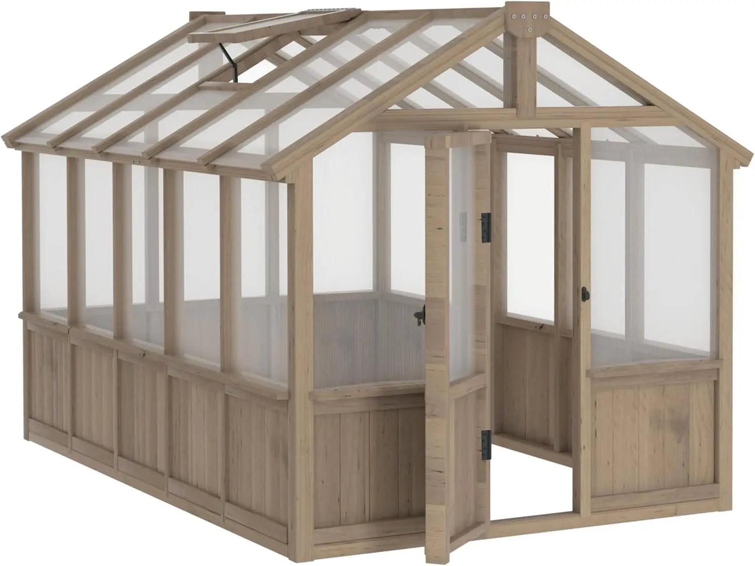 Mupater 6'x10' Wooden Greenhouse for Outdoor, Heavy Duty Green House Kit with Ventilated Window and Lockable Door, 6mm MWPC Panels for UV Protection, Walk-in Greenhouse for Backyard, Patio, Lawn by GreenHaven Gardens