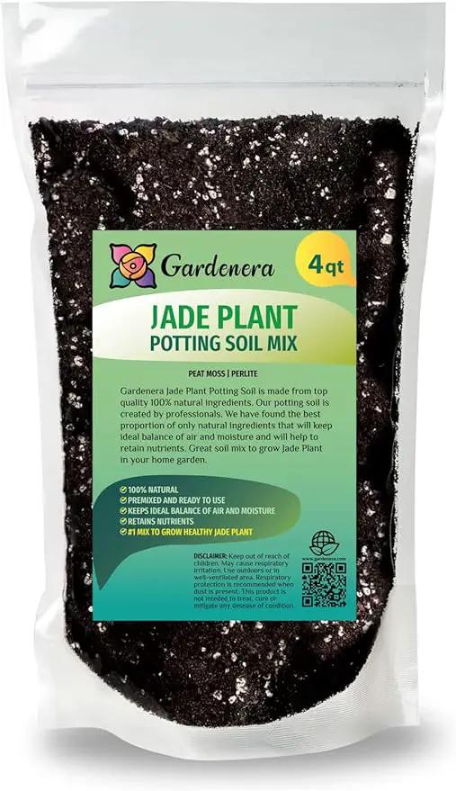 Premium Jade Plant Potting Soil Mix - (4 Quart Bag) by GreenHaven Gardens