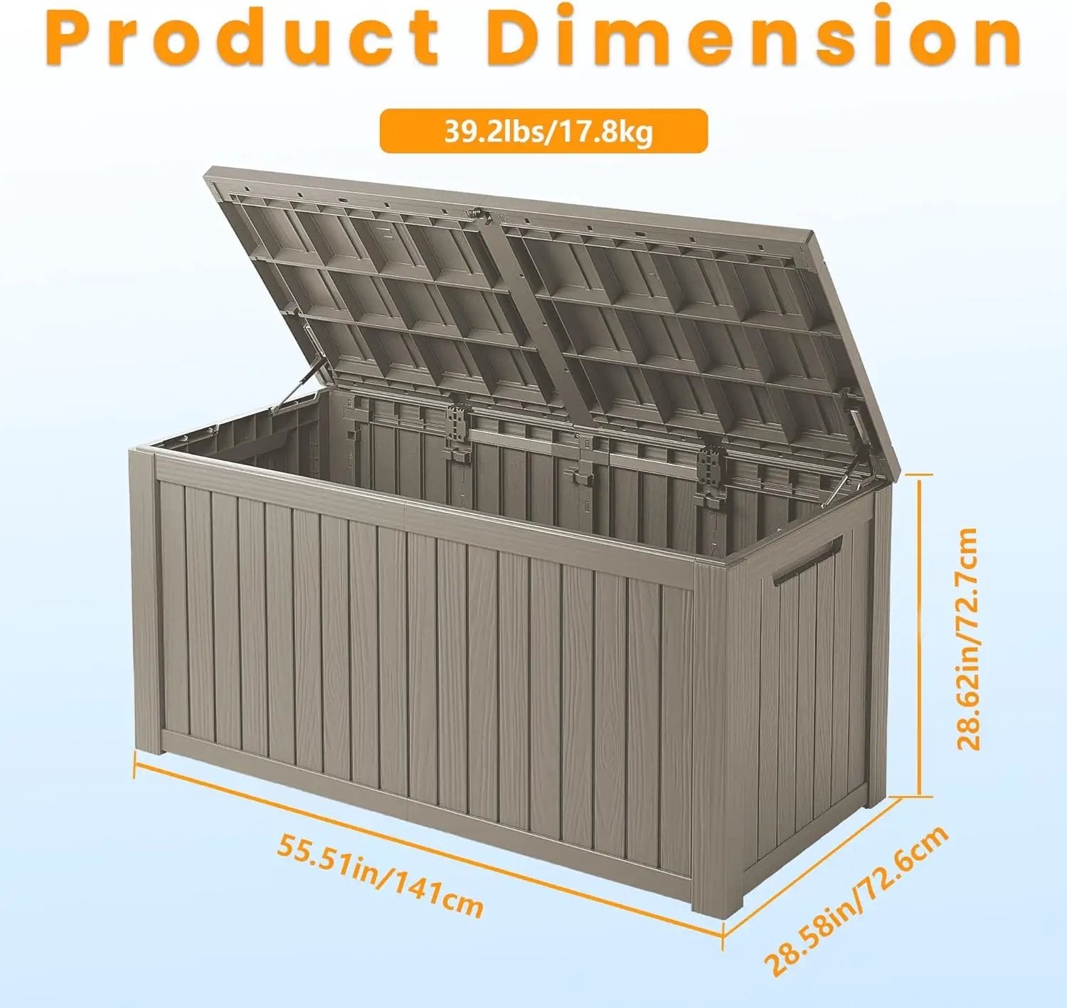 200 Gallon Waterproof Large Resin Deck Box Indoor/Outdoor Lockable Storage Container and Seating for Garden, Pool, and Patio (200 Gallon, Grey) by GreenHaven Gardens