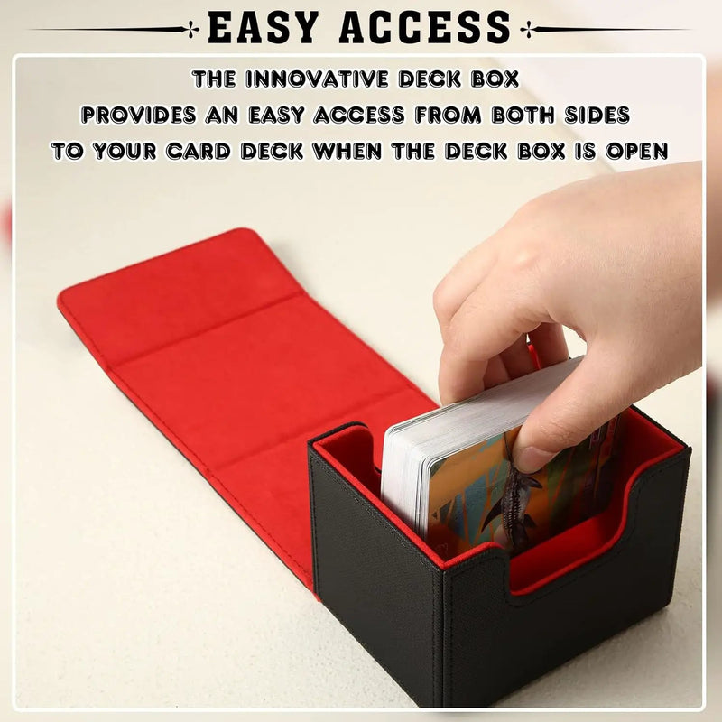 Yookeer 4 Pieces Leather Deck Card Boxes Cards Deck Game Box for Collectible Playing Card Box Compatible with MTG Commander(Black, Green, Red, Blue,Horizontal) by GreenHaven Gardens