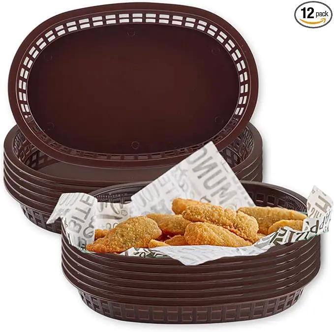 TableCraft Products C1076BR Cash and Carry Basket, Chicago, Brown (Pack of 12)