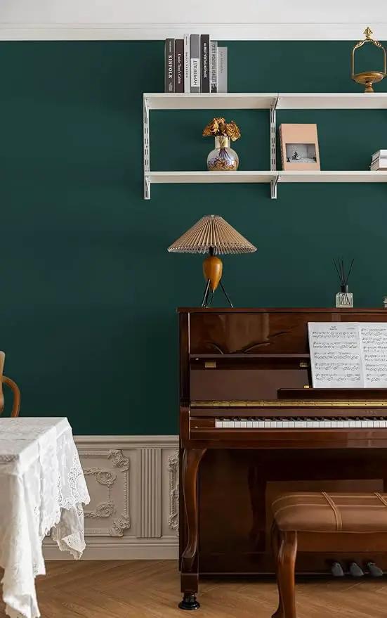 Dimoon 393''x17.7'' Green Peel and Stick Wallpaper Contact Paper Modern Self Adhesive Wall Paper Removable Renter Friendly Textured Solid Color Shelf Cabinet Vinyl Roll (393''x17.7'',Palegreen) by GreenHaven Gardens
