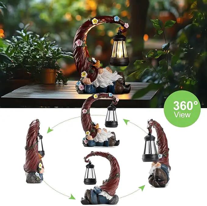 Garden Gnomes Outdoor Statues with Solar Light Funny Gnome Decor Gifts for Women Mom Gnomes Decorations for Home Patio Lawn Yard Garden Decor by GreenHaven Gardens