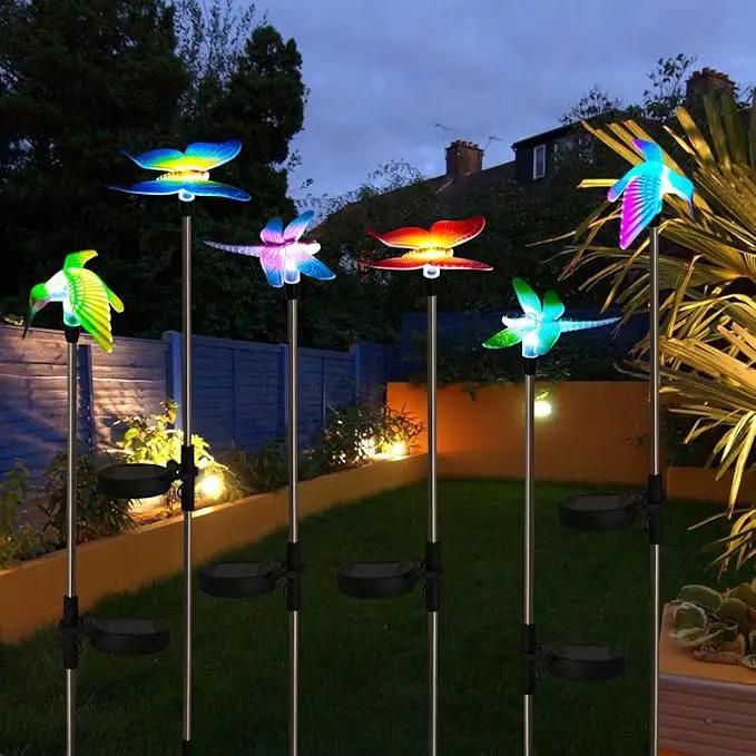 EiGreen 6 Pack Solar Garden Stake Lights Outdoor, Yard Figurine Stake Light, Flower Hummingbird Dragonfly Butterfly for Patio Yard Pathway Decoration (Garden) by GreenHaven Gardens