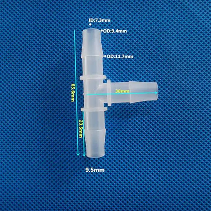 Unifizz T - Piece Hose Equal Paths Tube Accessories,9.5mm Equal Paths Plastic Hose Tube Connector For Cooling Watering Irrigation, Transparent, 10Pcs by GreenHaven Gardens