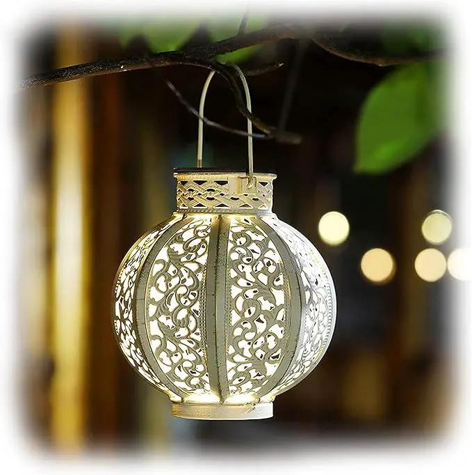 MAGGIFT 2 Pack Hanging Solar Lights for Outside,Solar Lanterns Outdoor Waterproof,Retro Hanging Lantern with Handle for Yard, Garden Decor, Gardening Gifts, Mom Birthday Gift, Beige White by GreenHaven Gardens