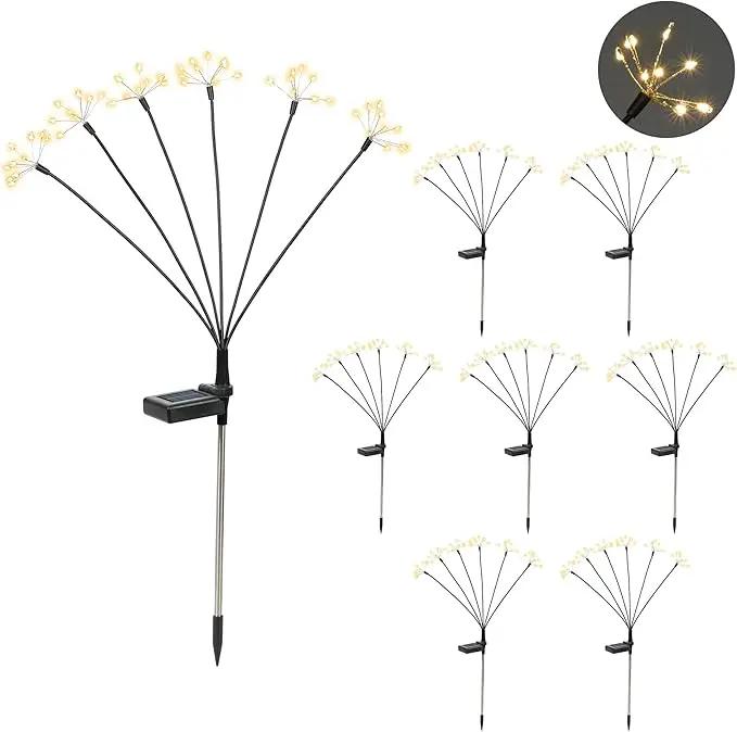 Solar Garden Decor Lights Outdoor, Solar Powered Lights Waterproof for Yard Patio Porch Flowerbed, Fairy Gardening Supplies Gifts Firwork(8 Pack Warm White) by GreenHaven Gardens