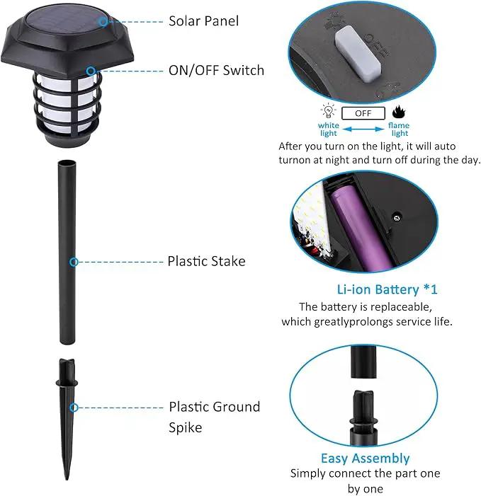 2Pack Solar Flame Lights Outdoor Solar Torch Lights Flickering Flame Solar Powered Auto On/Off Waterproof Security Path Lights for Walkway Garden Yard (66 LED) by GreenHaven Gardens