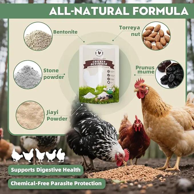 Chicken Dewormer Powder, All-Natural Health Formula, 1LB Pouch,Safe for Eggs, Effective for All Ages & Sizes, Chicken Wormer, Poultry Medicine Supplies (1, Pounds) by GreenHaven Gardens