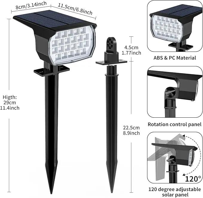Solar Spot Lights Outdoor Color Changing, [7 Mode/2 Pack] Christmas Landscape Spotlights, Solar Lights Outdoor Waterproof, Solar Led Powered Flood Light for Outside Pathway Yard Garden Walkway by GreenHaven Gardens