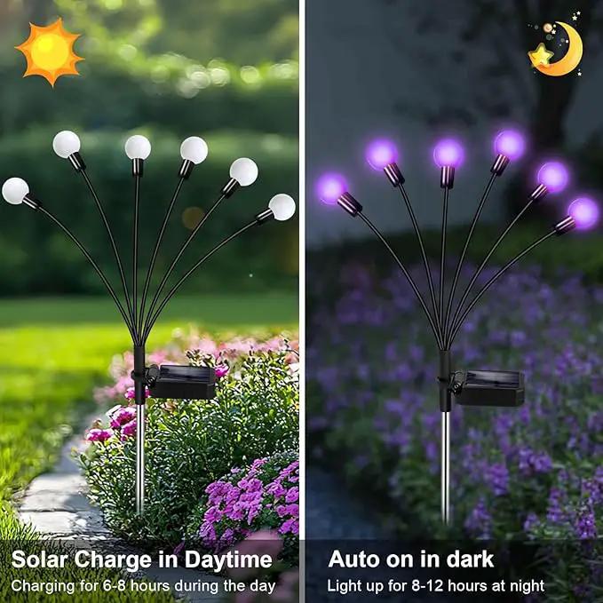 Solar Garden Lights Outdoor, Waterproof Solar Powered Lights for Yard Pathway Patio, Swaying Lawn Decor as Gardening Gifts for Women Holiday (Purple, 4 Pack 24 LED) by GreenHaven Gardens