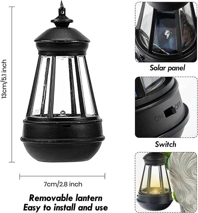 Lovinland Garden Gnome Statue Outdoor Decor Large Flocked Resin Gnome Figurine with Solar Light Holding Lantern Welcome Sign Garden Yard Decorations Dwarf Sculpture for Outside Patio Porch Lawn Decor by GreenHaven Gardens
