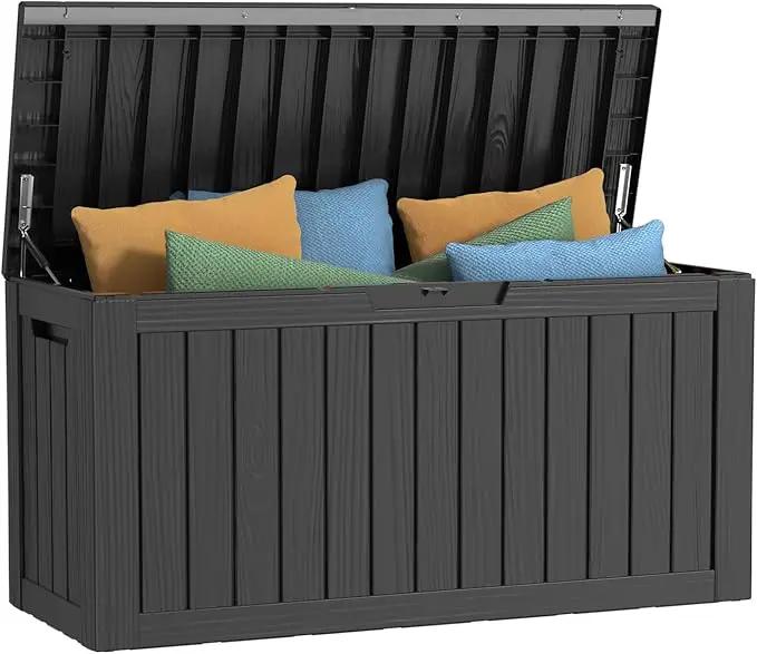 DRATO 80 Gallon Deck Box, Outdoor Storage Box for Patio Furniture, Patio Cushions, Gardening Tools, Pool Supplies 480lbs Weight Capacity,Waterproof Resin Storage Boxes by GreenHaven Gardens