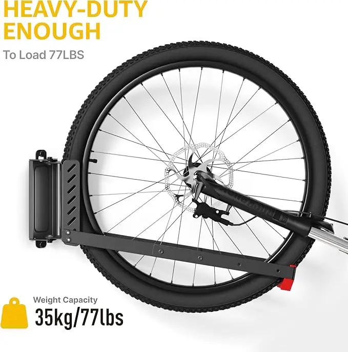 monTEK Swivel Bike Wall Mount, No Heavy Lifting Required Bike Wall Mount, Bike Hangers for Garage, Space-Saving Bike Rack Garage, Easy to Load and Unload, Bike Hanger Can Hold Up to 77 lbs, 4 Pack by GreenHaven Gardens