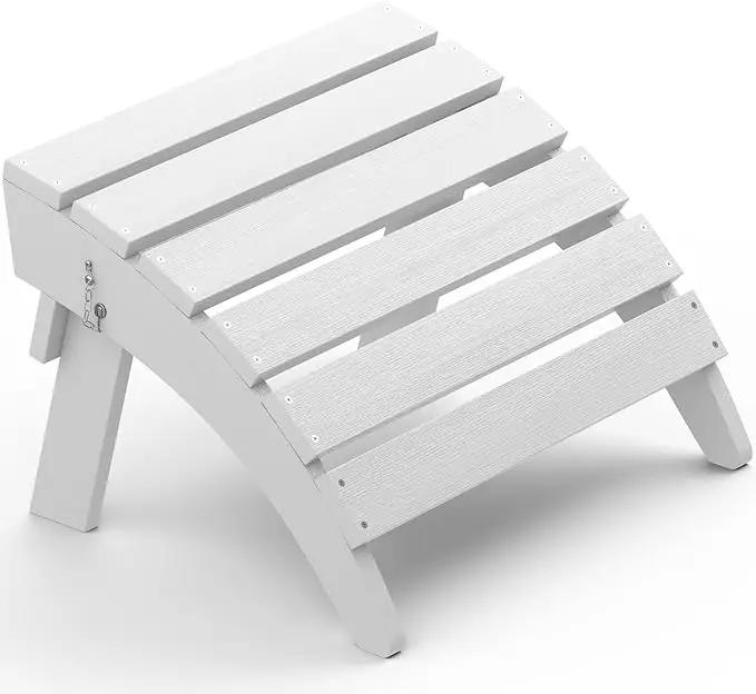 SERWALL Folding Adirondack Ottoman, White by GreenHaven Gardens