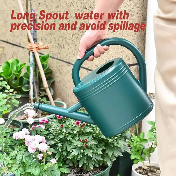 Watering Can 1 Gallon for Garden, Indoor Plants, Outdoor Plant House Flower, Large Long Spout with Sprinkler Head (Grey) by GreenHaven Gardens