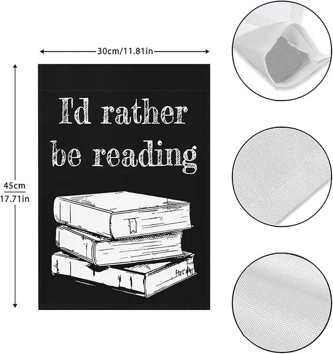 I’d Rather Be in a Book Seasonal Garden Flags 12x18 Double Sided Funny Garden Banner for by GreenHaven Gardens