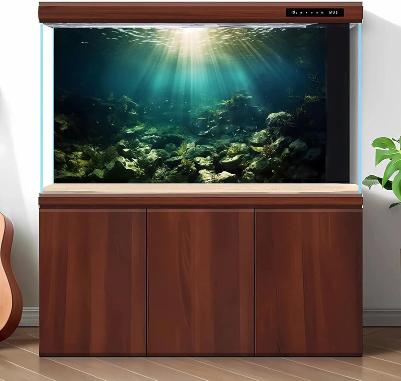 Deep Ocean Aquarium Background Under The Sea Fish Tank Background Underwater World Terrarium Backgrounds Ocean Floor Rock Aquatic Plants Aquarium Backdrop for Fish Tank Backgrounds Decors 48x18in by GreenHaven Gardens