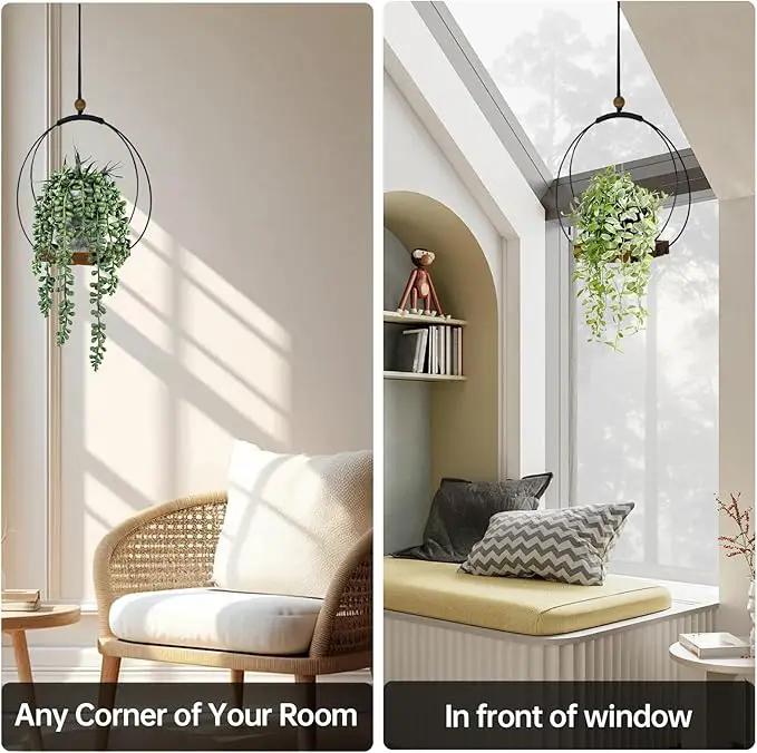 Hanging Planters for Indoor Plants - Plant Hanger Outdoor Pack of 2, Metal Plant Hanger Mid Century, Hanging Wall Ceiling Window, Gift for Mom, Plant Lovers, Housewarming by GreenHaven Gardens