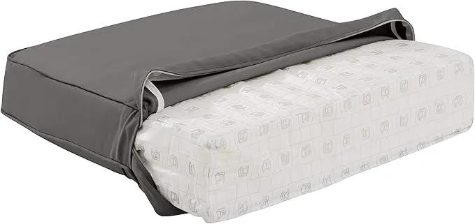 Classic Accessories Montlake Water-Resistant 19 x 20 x 4 Inch Patio Lounge Back Cushion, Light Charcoal Grey, Outdoor Loveseat Cushions by GreenHaven Gardens