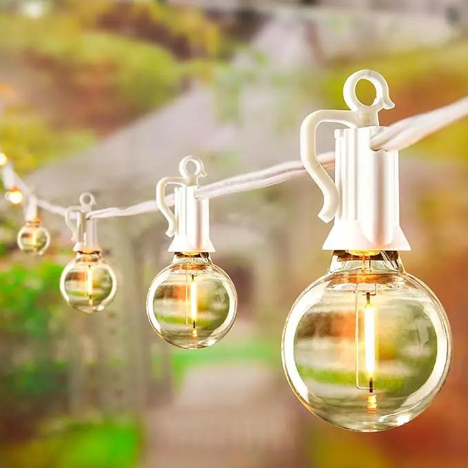 Brightown 25 Feet LED Outdoor String Lights with Shatterproof G40 Edison Bulbs, Connectable and Weatherproof Strand, Commercial Grade Patio Lights for Backyard Garden Patio Decorative, White by GreenHaven Gardens