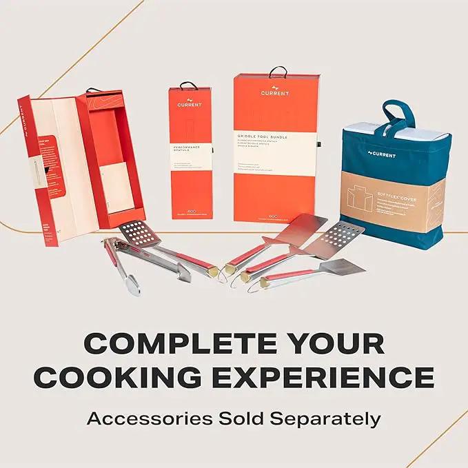 Current® Model G Griddle, Smart Electric Outdoor Flat Top BBQ Grill with 200°F to 600°F Range for Searing & Roasting, Digital Precision, Apartment-Friendly & Weather-Resistant by GreenHaven Gardens