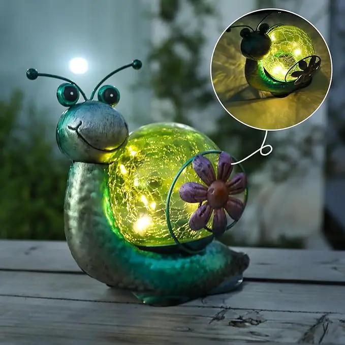 MUMTOP Solar Lantern Outdoor Waterproof LED Solar Lights Snail Decorative Tabletop Lanterns for Patio Garden Table Decor by GreenHaven Gardens