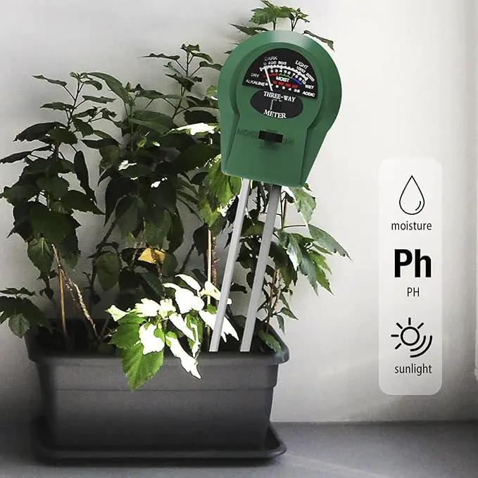 3-in-1 Soil pH Meter - Moisture, Light, and pH Tester for Garden, Lawn, Farm, Indoor & Outdoor Plant Care, Green by GreenHaven Gardens