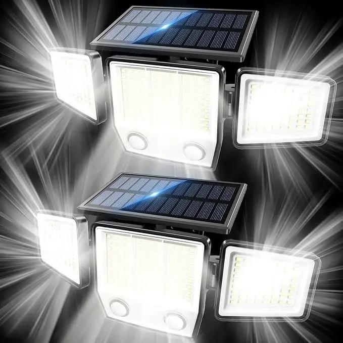 Solar Motion Sensor Outdoor Lights Waterproof - 3000LM 3 Modes Security Lights Outdoor 270° Illumination IP65 LED Solar Flood Wall Light for Garden Yard Patio Pathway (2 Pack) by GreenHaven Gardens