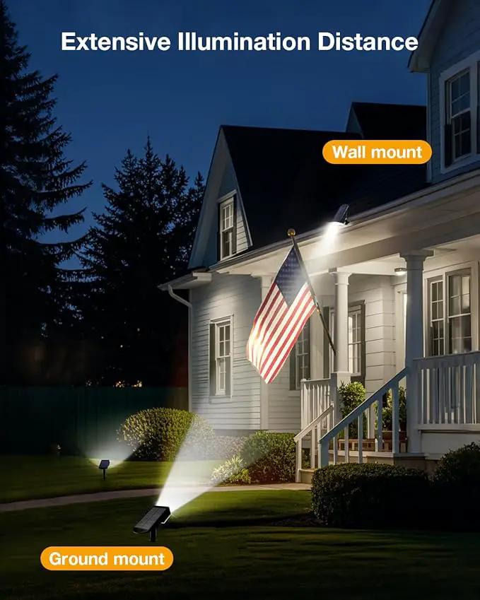 Solar Power Spotlight Outdoor Waterproof Landscape LED Accent Lighting for Yard, Tree, Plants, Walls, Path, Garden, Statues, Adjustable Brightness,Dusk to Dawn Long Lasting 6 Pack Cool White by GreenHaven Gardens