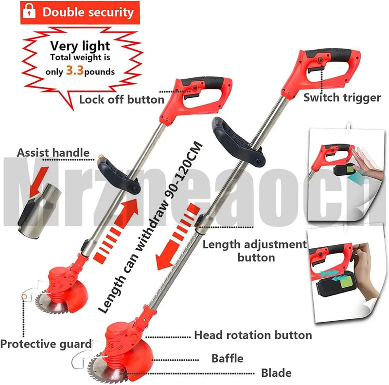 Electric Weed Wacker 24V Battery Electric WeedWacker with 6,000 RPM and 650W Motor Weed Wacker Cordless with 2 Batteries 2.0Ah The Perfect Partner for Garden and Lawn Care by GreenHaven Gardens