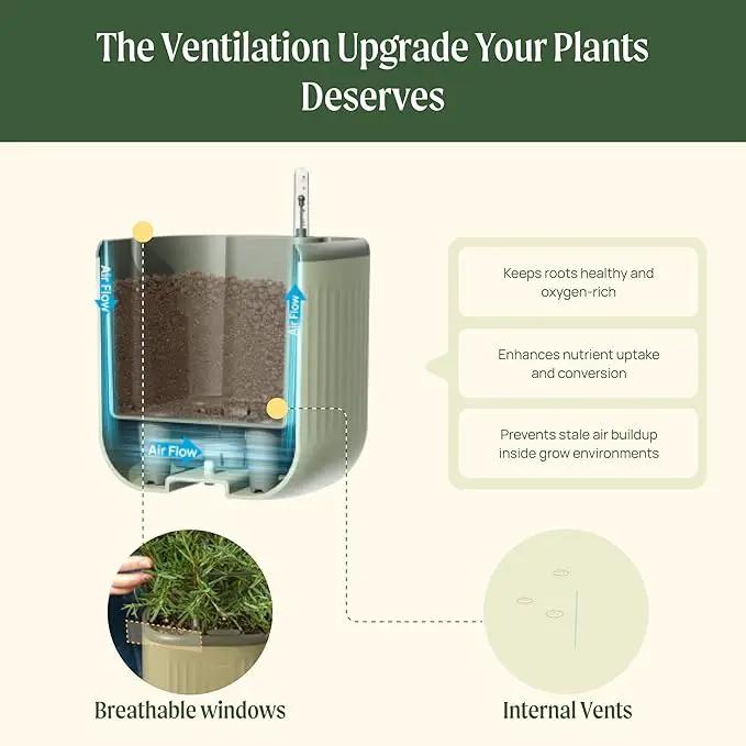Vego garden Mini Planter Indoor Pots with Trellis Self-Watering Herb Countertop Planter for Climbing Vegetables Flowers Mint Plants Cage- Sage Green by GreenHaven Gardens