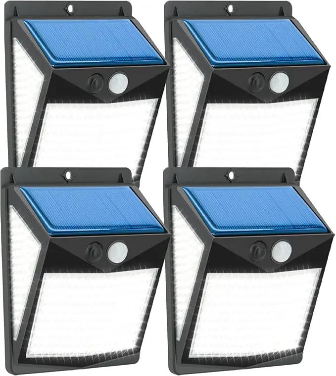 Solar Lights Outdoor 238 LED, 270° Wide Angle Motion Sensor Lights with 3 Modes, IP65 Waterproof Solar Powered Wall Lights for Yard Garden, Patio, Driveway(4 Pack) by GreenHaven Gardens