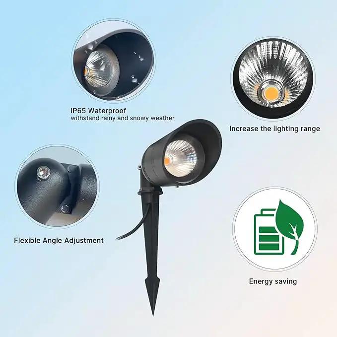 LED Landscape Lights,Ground Light,5W Outdoor Pathway Garden Yard Spotlight,IP65 Waterproof Garden Floodlight,Outdoor Spotlight with Stake,3000K Warm White Spot Lights by GreenHaven Gardens