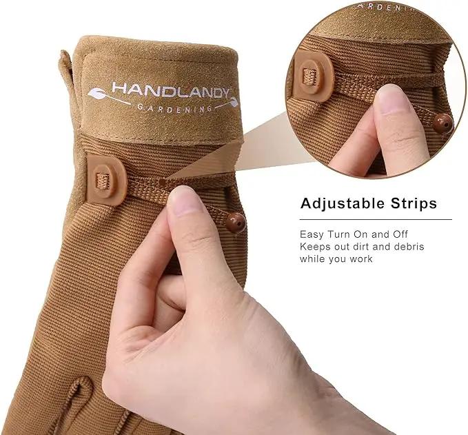 HLDD HANDLANDY Work Gloves for Women and Ladies, Leather Gardening Gloves Flexible Mechanic Working Gloves by GreenHaven Gardens