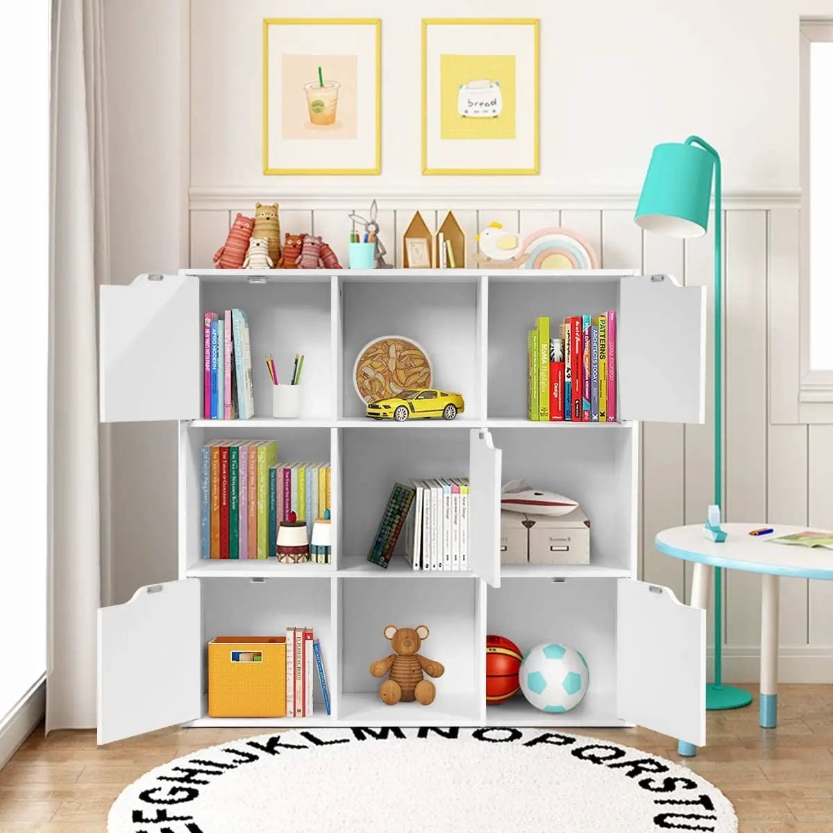 9-Cube Wooden Freestanding Bookcase for Home and Office by DirectDeals