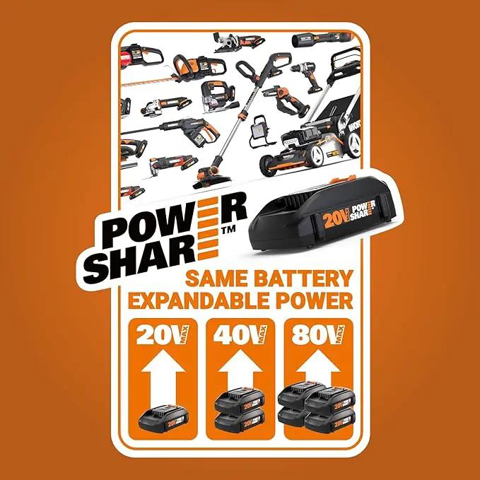 WORX Nitro 40V 21" Cordless Lawn Mower w/Aerodeck & Intellicut, Brushless Electric Mower Up to 1/2 Acre, Push Lawn Mower w/ 7-Position Height Adjustment WG752 – Batteries & Charger Included by GreenHaven Gardens
