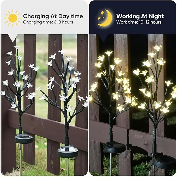 Solar Garden Lights Decorative, Solar Outdoor Lights Waterproof 4Pack, 80Led Solar Flowers Garden Decor, Outdoor Solar Lights for Yard,Pathway,Lawn,Solar Garden Decorations by GreenHaven Gardens