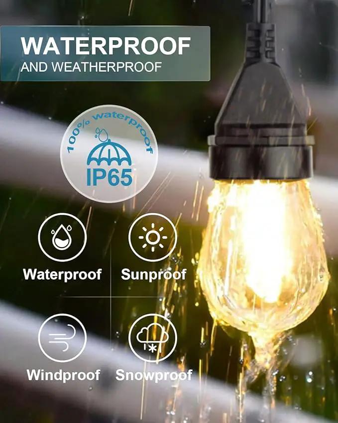 Lightdot 96FT (2x48FT) Outdoor Led Patio Lights,Led String Lights with Shatterproof Edison Vitage Bulbs, Commercial Grade Hanging Light for Patio Cafe Bistro Backyard by GreenHaven Gardens