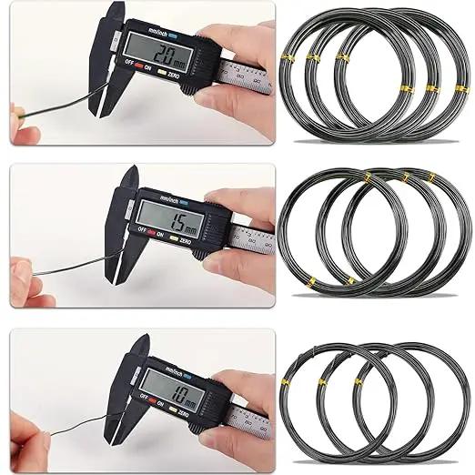 Sanlykate Bonsai Training Wire Kit, 9 Roll Tree Training Wires 295.27 Feet Total, 1.0mm, 1.5mm, 2.0mm Anodized Aluminum Wire Set, Hold Plant Branches Trunks - Black by GreenHaven Gardens