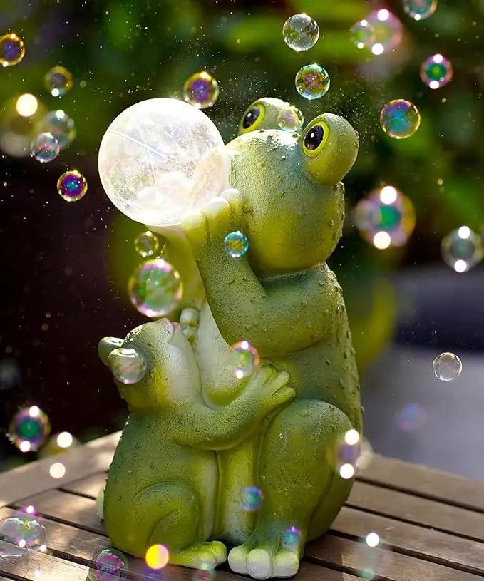 Solar Frog Outdoor Garden Statues: Outside Decor with Lights Clearance for Yard Art Lawn Ornaments Porch Patio Balcony Home House - Birthday Gifts for Grandma Mom Women by GreenHaven Gardens