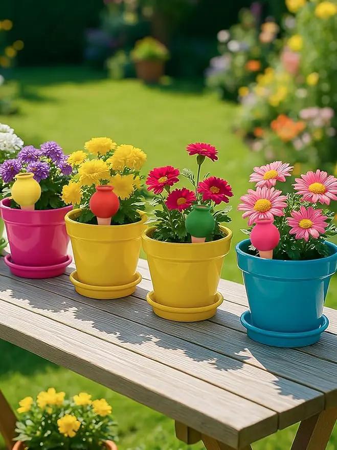 4Pcs Plant Watering Globes, Kalolary Hedgehog Shape Self Watering Spikes Terracotta Drip Water Stakes Irrigation Watering Bulbs for Pot, Indoor, Outdoor, Vacation (Bottle) by GreenHaven Gardens