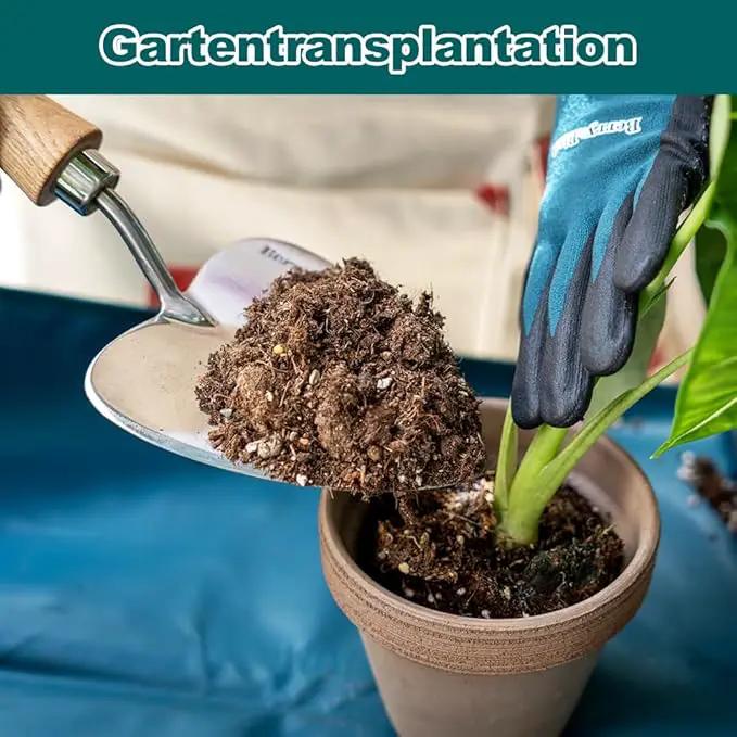 Berry&Bird Perennial Trowel, Oversized Garden Potting Trowel with Sharp Blade Wood Hand Shovel, Stainless Steel Planting Trowel Gardening Tool for Roots,Planting,Digging,Transplanting and Cutting by GreenHaven Gardens