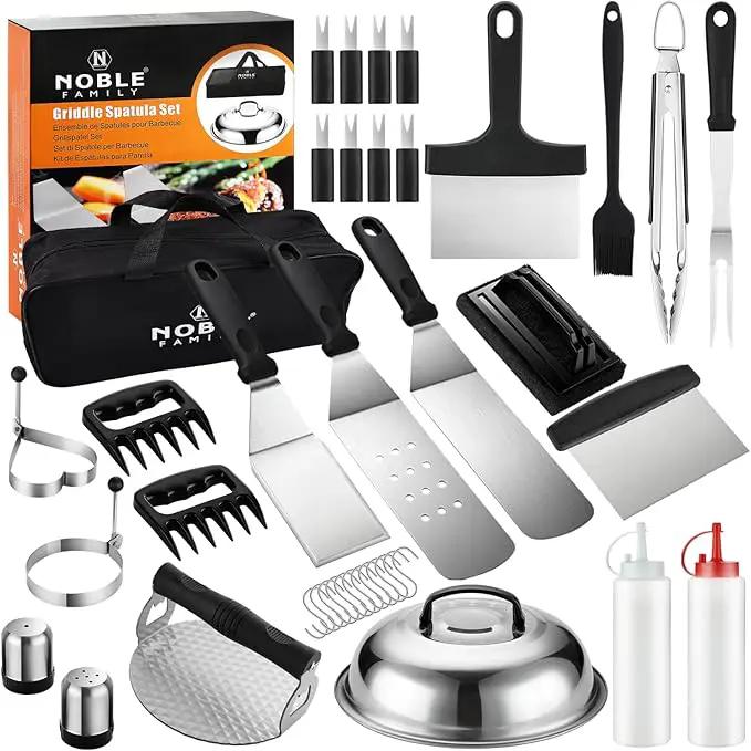 38PCS Flat Top Grill Accessories Set - Must Have for Your Outdoor with Professional Griddle Spatula, Cleaning Kit, Grill Basting Cover - Ideal Griddle Gift for Men Women by GreenHaven Gardens