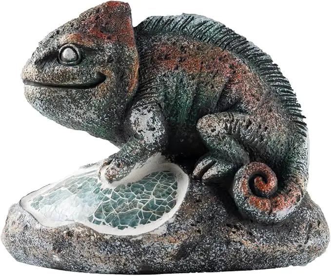 Solar Chameleon Garden Statues Outdoor Decor Resin Chameleon Figurine with Solar Light for Patio,Balcony,Yard,Lawn Ornament,Perfect Garden Gift by GreenHaven Gardens