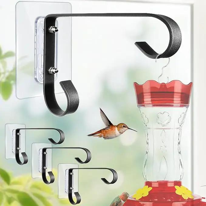 Bird Feeder Hanger Window Mount: Metal Hanging Bird Feeder 6Inch - Geometric Window Hummingbird Feeder - for Outside Decorative - 4pcs by GreenHaven Gardens