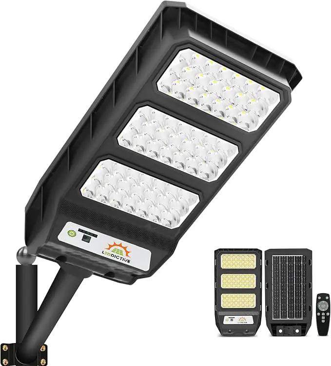Solar Street Light Outdoor, 6500K Dusk to Down Motion Sensor, LED Solar Powered Street Lamp Outdoor with Remote Control for Parking lot by GreenHaven Gardens